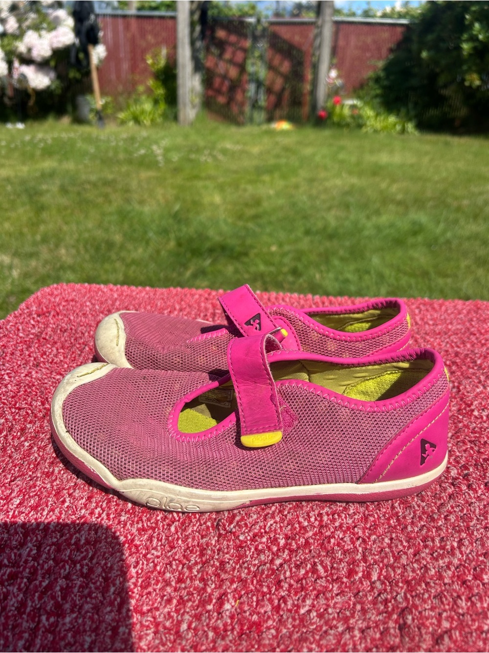 Plae Girls Elise Electric Fuchsia Sneakers Knit Pink Slip On  Shoes Size 13.5